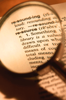 picture of dictionary entry of the word resource
